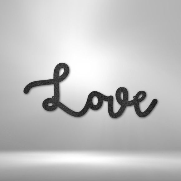 Love Script Steel Sign Laser Cut Powder Coated Home & Office Metal Wall Decor Mu